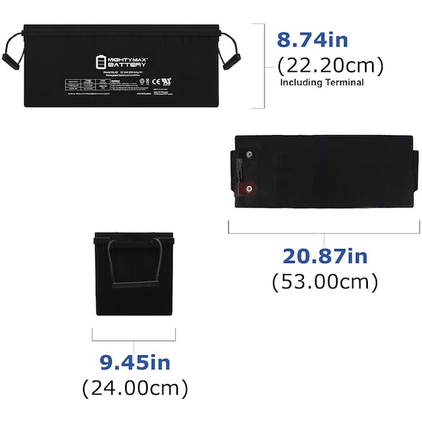 12V 200Ah 4D SLA AGM Replacement For Vision 6FM200D-X